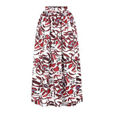 Buy 2PC Fashion African Women Set Slash-neck Long Sleeve Tops +High Slit Maxi Skirt Suit for only $10.83 at Flexi Africa!